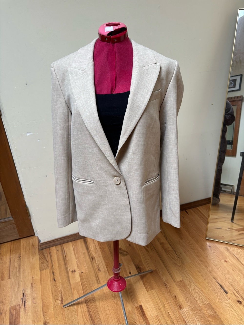 Wilfred Beige Single-Button Tailored Blazer